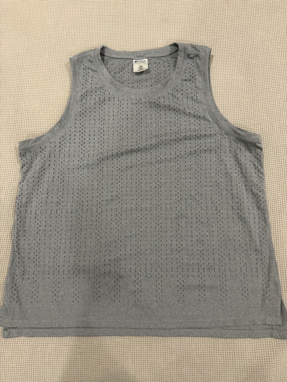 Members Only Light Gray Perforated Tank Top